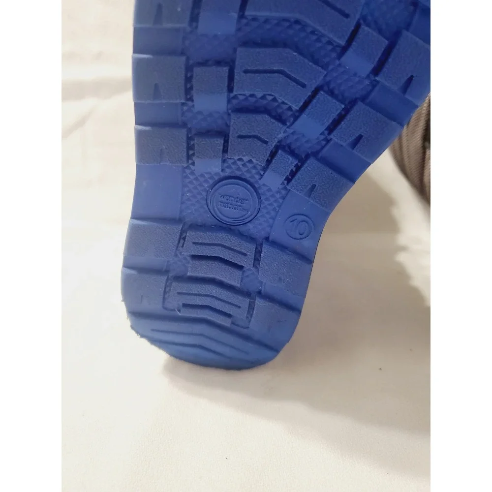 Wonder Nation Kids Sz 10 Gray Black Blue Thinsulate Faux Fur Winter Boots